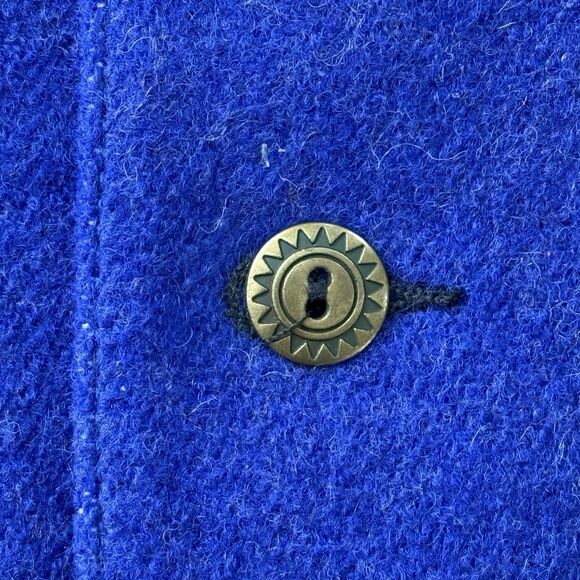 Vtg Pendleton High Grade Western Wear Wool Vest 42 Cobalt Blue Southwest Aztec - Picture 4 of 12